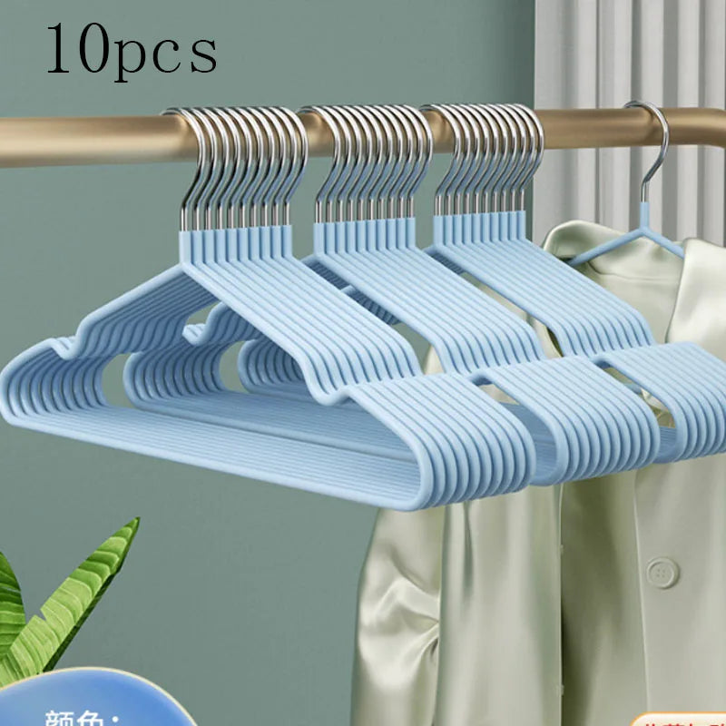 10pcs Non-Slip Coated Metal Suit Coat Hangers Heavy Duty Clothes Hangers Metal Shirt Jacket Hanger with Round Notches for Dress