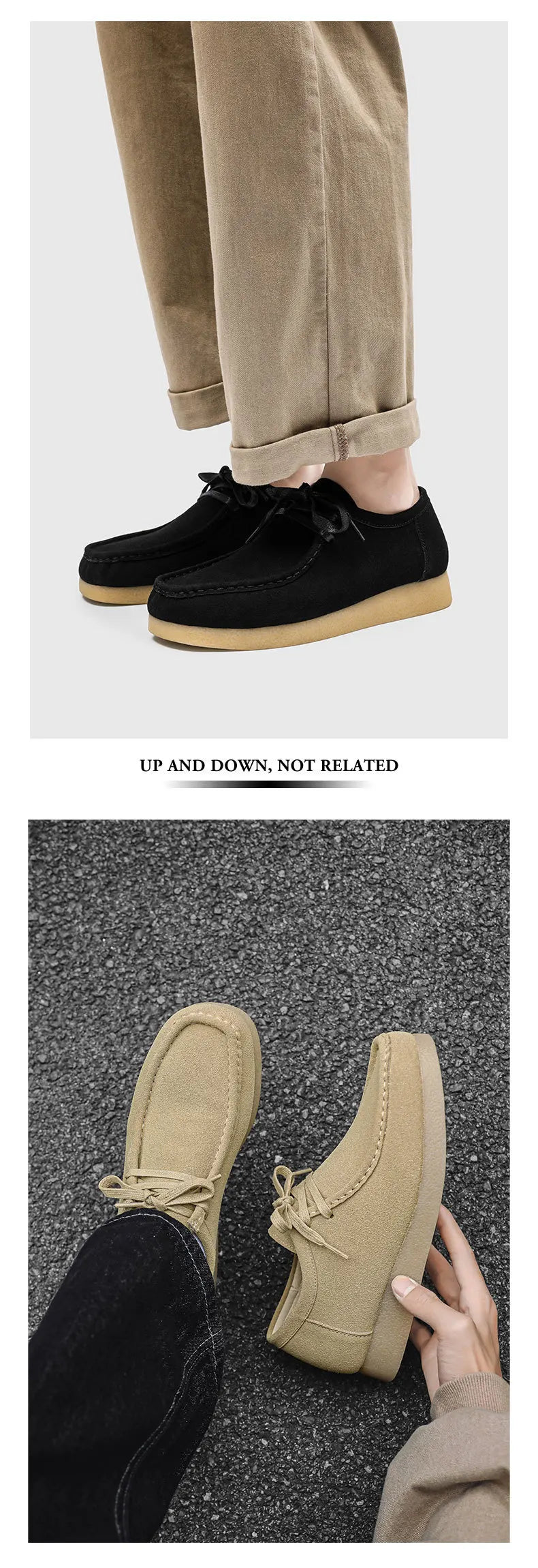 Retro Handmade Men's Casual Shoes Low Top Velvet Surface Smoke Rubber Spring Autumn British Style Flat Heel round Toe N-1