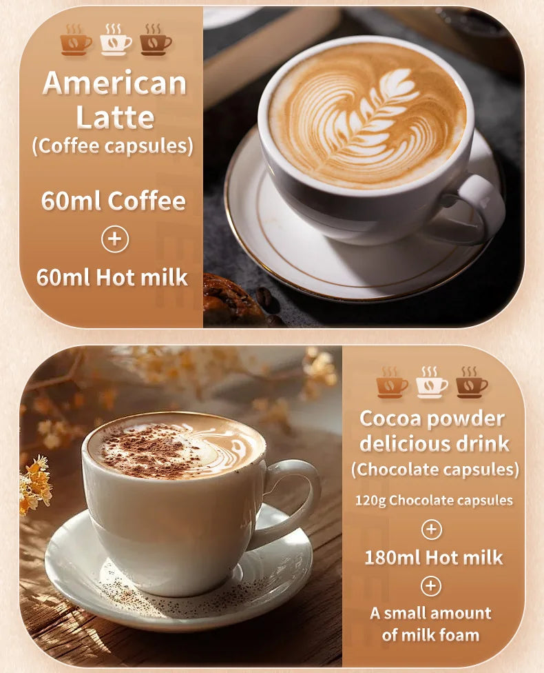 JFBONIN Electric Portable Coffee Machine Capsule Ground Coffee Brewer for Coffee Powder And Coffee Capsule - Coffee Maker