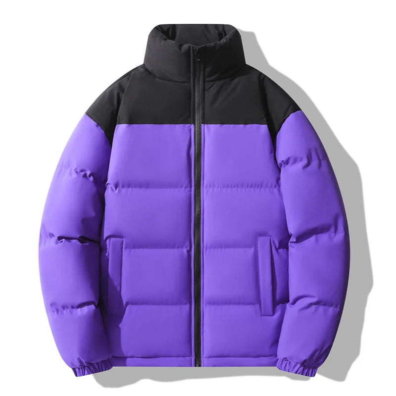High End Clothing Men Padding Winter Brand Patchwork Designer Cotton Padded Oversized Jackets Male Windproof Coat Parka Overcoat