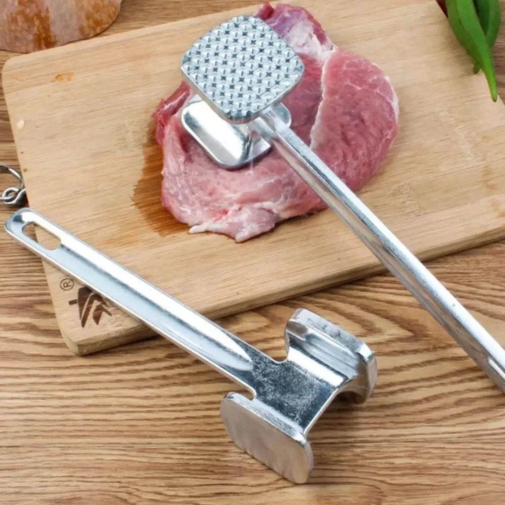 Stainless Steel Double-Sided Square Meat Tenderizer Hammer Food-Safe Kitchen Tool for Pork Chops Meat Tenderizing Appliance