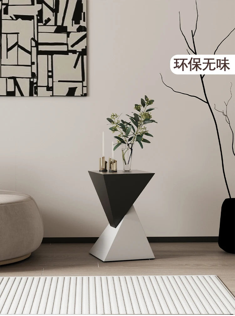 Metal Luxury Sofa Side Table  Minimalist Bedroom Nightstand  Stain-Resistant Geometric Tea Table  Modern Corner Stand