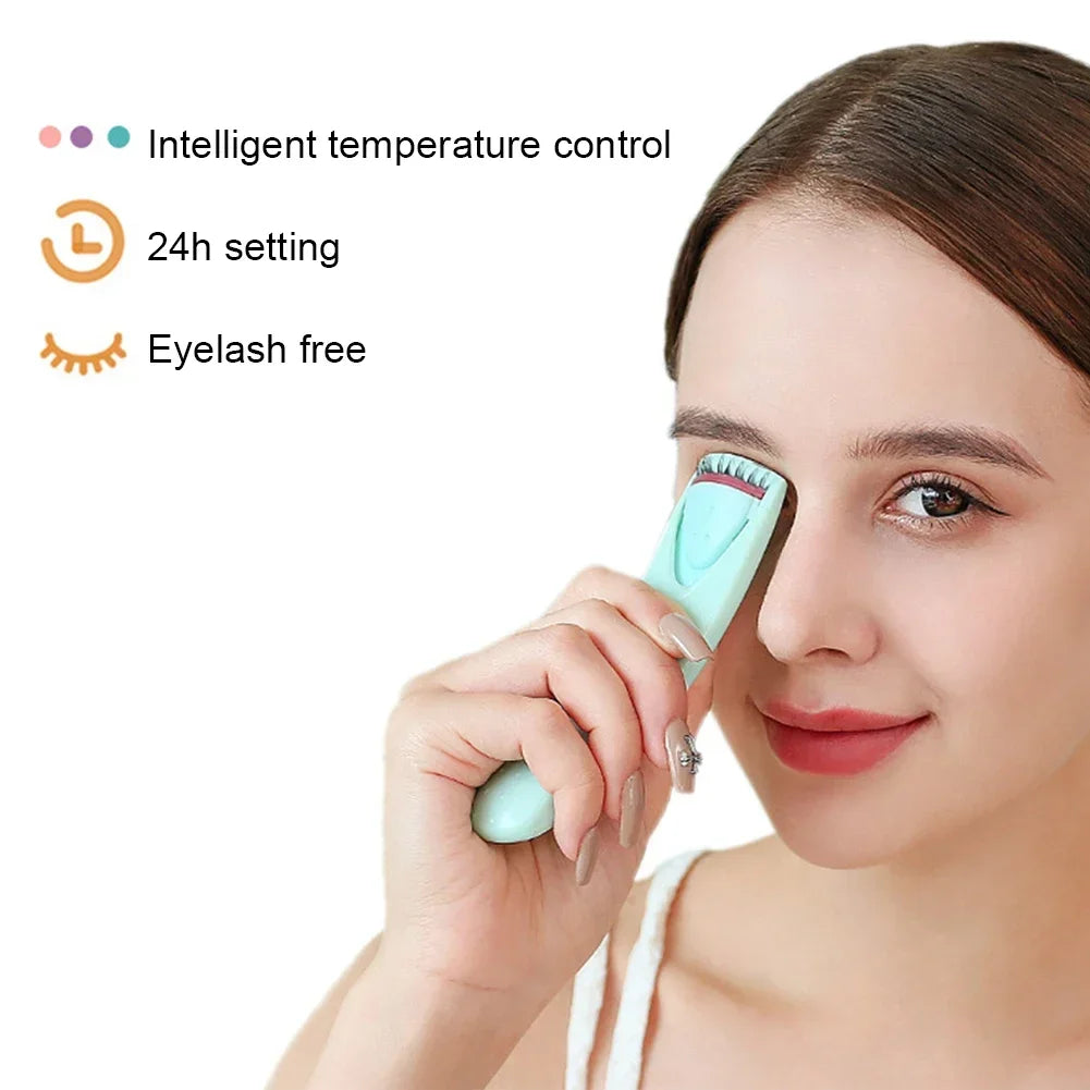Portable Heated Eyelashes Curling Tool, Natural Fake Eye Lash, Beauty Supplies, USB, 3 Temperature Mode
