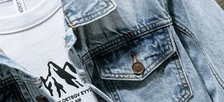 High Quality Loose Cowboy Coat for Men Autumn Denim Jackets Man Size L Original Menswear Washed Y2k Winter Outerwear Designer S