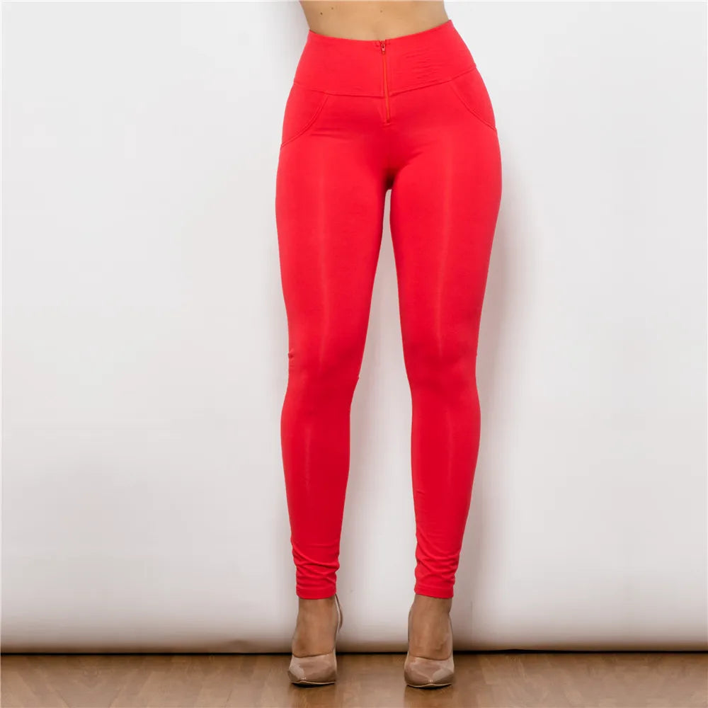 Shascullfites Red Fashion Pants Comfy Skin-fit Leggings High Rise Pencil Pants for Women Slim Hips Trendy Skinny Pants