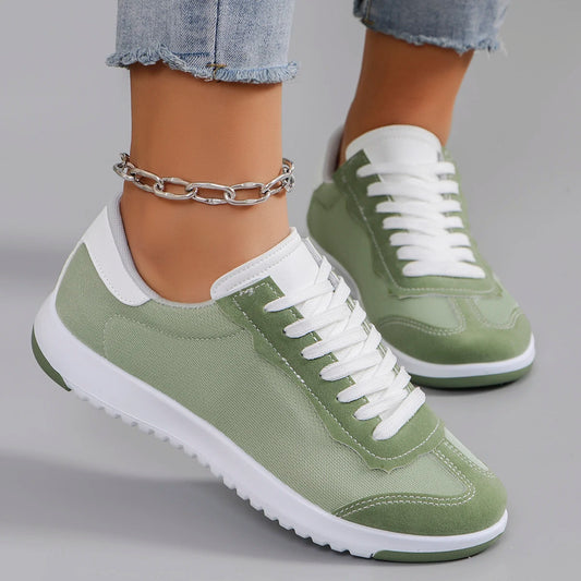 Spring new women's sports shoes, fashionable, breathable, lightweight, non-slip, wear-resistant, casual sports shoes, flat shoes