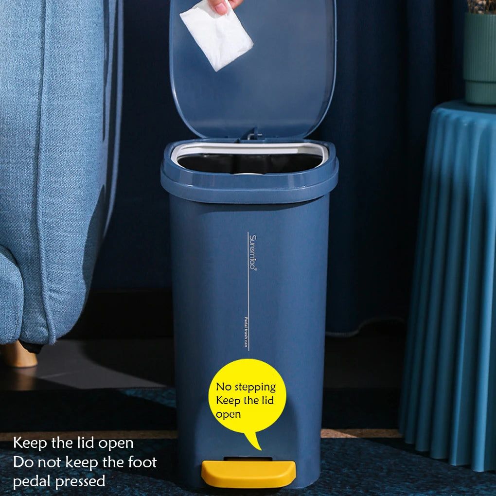 Trash Can Foot Pedal Garbage with Cover Storage Buckets for Household Kitchen Living Room  Classification Cleaning Bin Dustbin