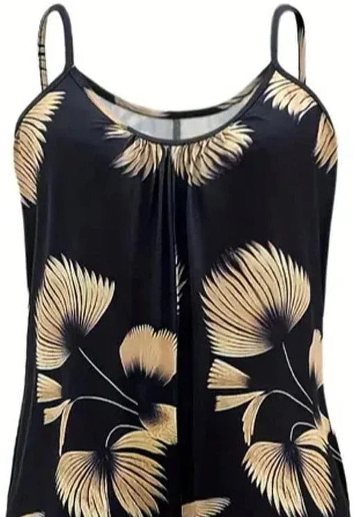 Plus Size 1XL-5XL Spring Summer Women's Wide Leg Fashionable Leaf Print Jumpsuit Pants Overalls Women Casual Long Overalls