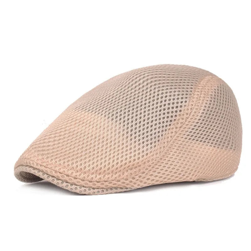 Breathable Mesh Hollow Berets Hat For Men Convenient Spring Summer Beret Quick-drying Newsboy Cap Retro Sun Hats Painter Caps