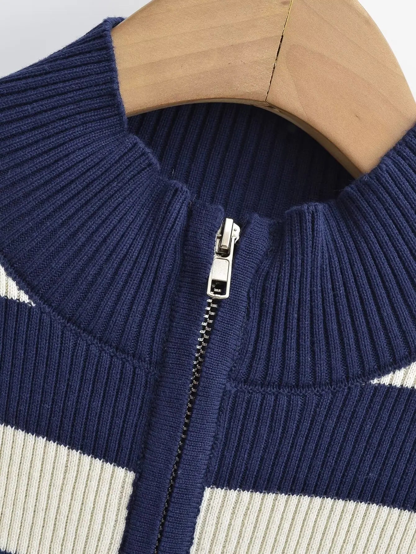 Slim Fit American Style Knitted Cardigan Women's Double Zipper Open Front Pure Desire Autumn Fashion Outerwear BM Style
