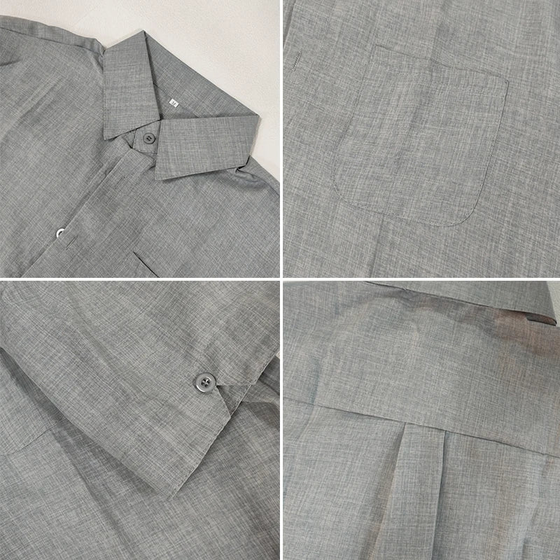 Summer Male Shirts Blouses Cotton Linen Shirt For Men Short Sleeve Formal Shirts Business Social Shirt Casual Top Man Clothes