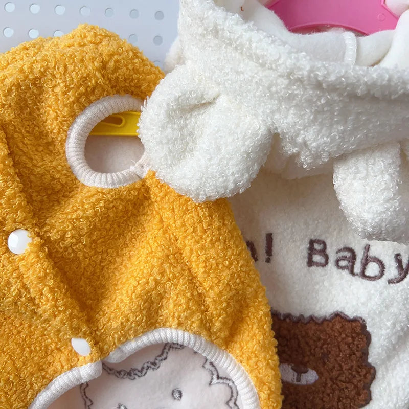 Pet Clothing Small Dog Cat Teddy Velvet Dog Clothing Autumn/Winter Warm Vest Bear Ear Transformation Dress Puppy Clothes
