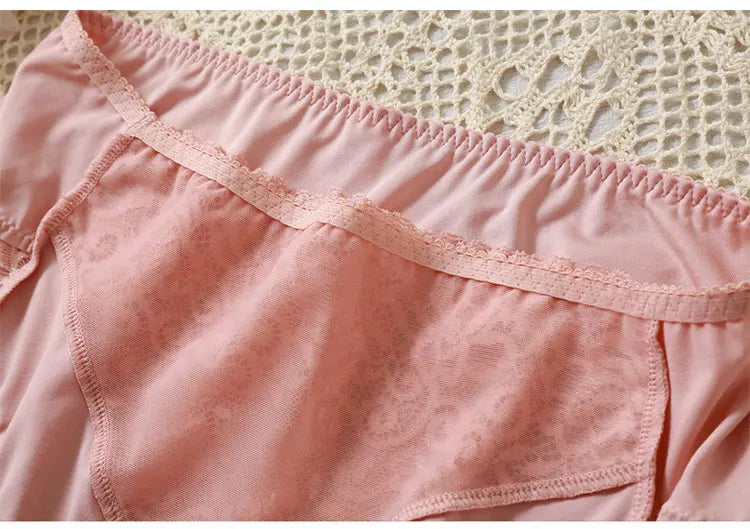 Plus Size Women Panties Sexy Lace Comfortable High Waist Milk Silk Panties for Women Underwear Ladies Briefs of Large Size XXXL