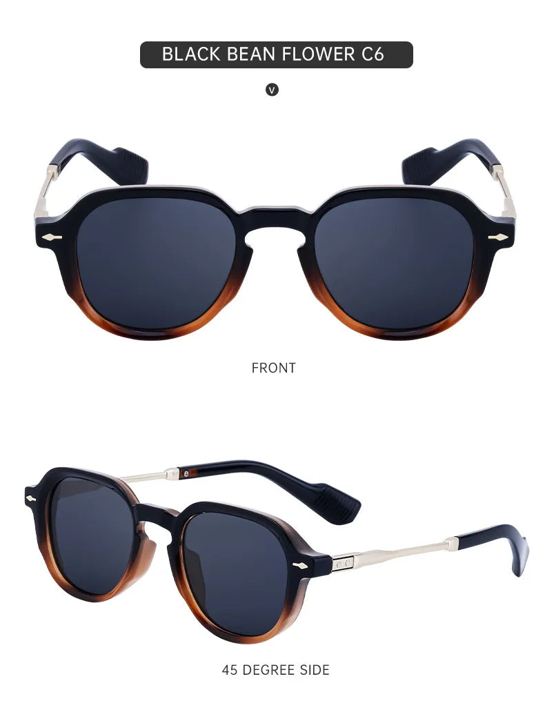 Retro Style Rectangular Frame Sunglasses Luxurious Outdoor Street Photography Sunscreen Glasses Fishing Driving