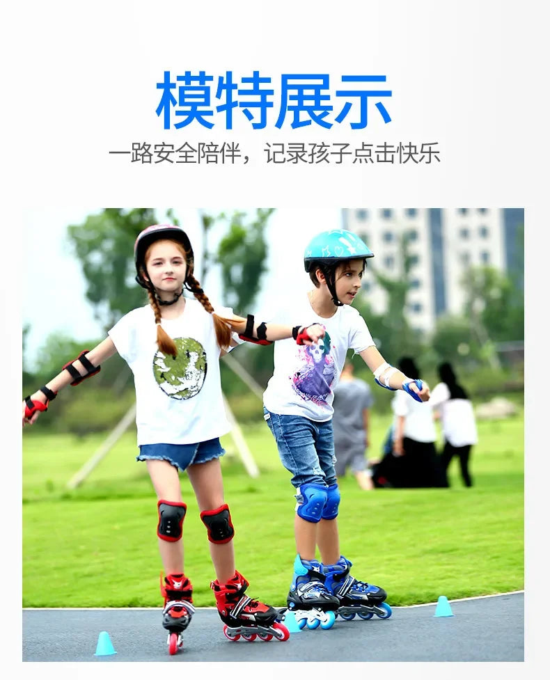 Skating shoes, children's flash straight row roller skating shoes, roller skating shoes, adjustable for both men and women