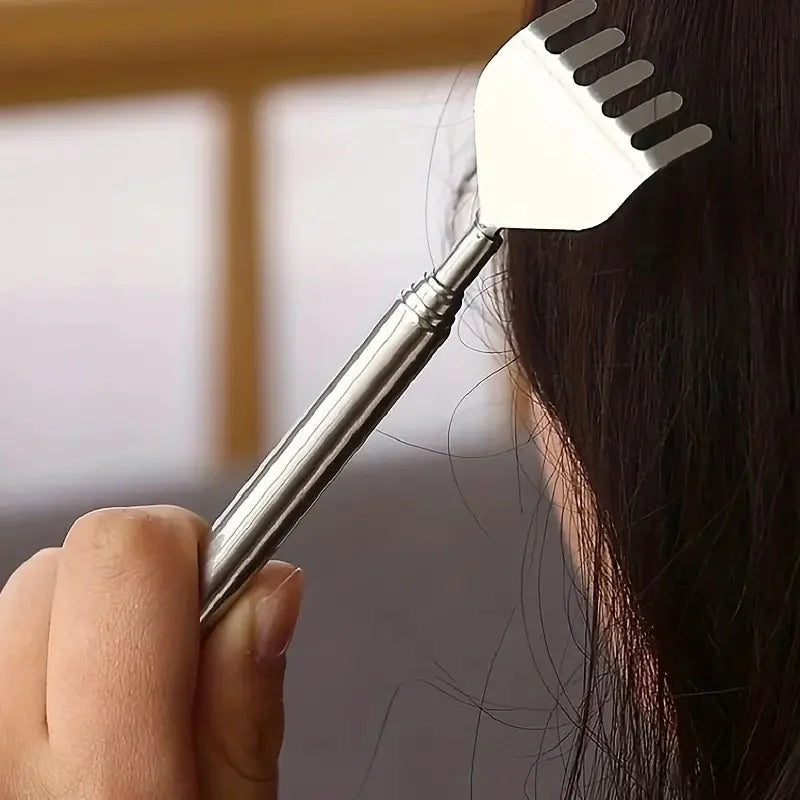 Stainless Steel Retractable Back Scratcher - Extendable Itch Relief Tool with Non-Ticking Scratching Artifact, Portable Back Rak