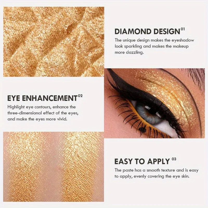 Smoky Glitter Eyeshadow Cream Makeup Mashed Potato Texture Palette Pearl Long-lasting Shimmer Metallic Eye Shadow Cosmetic