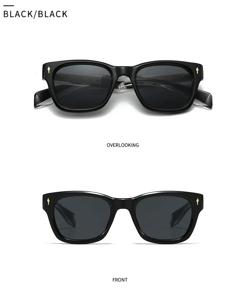 Hot Sale New Polarized Sunglasses Male Fashion Black Travelling UV400 Shades Men Women Classic Square High Quality Rivet Glasses
