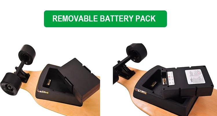 Electric Skateboard Fast Speed 40KM Kit with Removable Battery Pack & Flashlight 9 Ply Canadian Maple Skate Board Decks