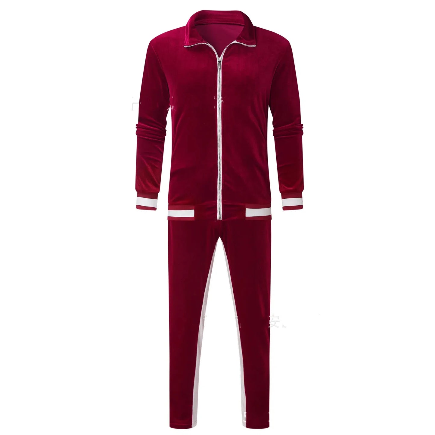 Men's Fall Winter Casual Wear 4-Season Sportswear Gold Velvet Suit Jacket Long Pants Fashion Thermal Outdoor Streetwear Clothing