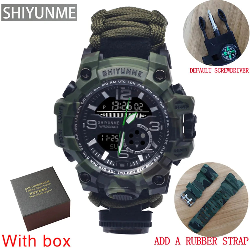 SHIYUNME G Style Military Sports Digital Watches Compass Outdoor Survival Multi-function Waterproof Mens Watch Relogio Masculino