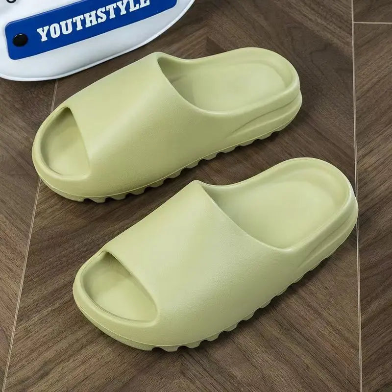 New Slippers Yezy Men'S Summer Thick Sole Large Size Sports Anti Slip Stepping Sensation Coconut Cool Slippers Women'S Summer