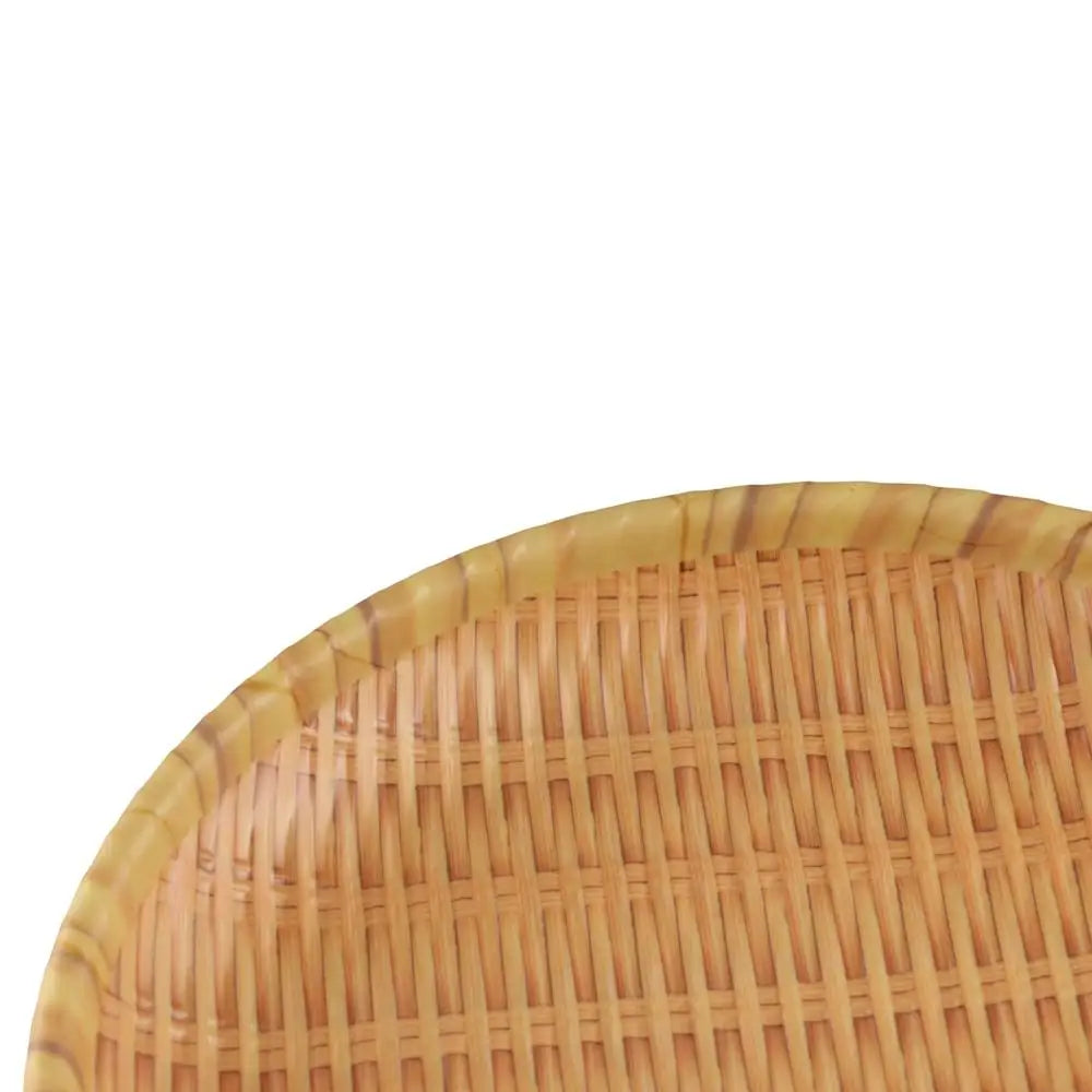Creative Traditional Imitation Weaving Dinner Plate Round Classic Bread Dessert Plate Convenient Durable Snack Plate Living Room