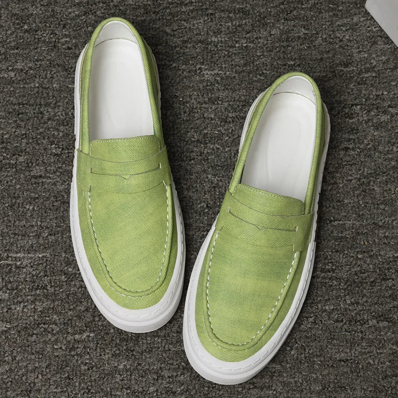 Designer Brand Men's Loafers Green Casual Shoes Men's Lightweight Soft Soled Walking Flat Shoes Brown Luxury Sneakers for Men