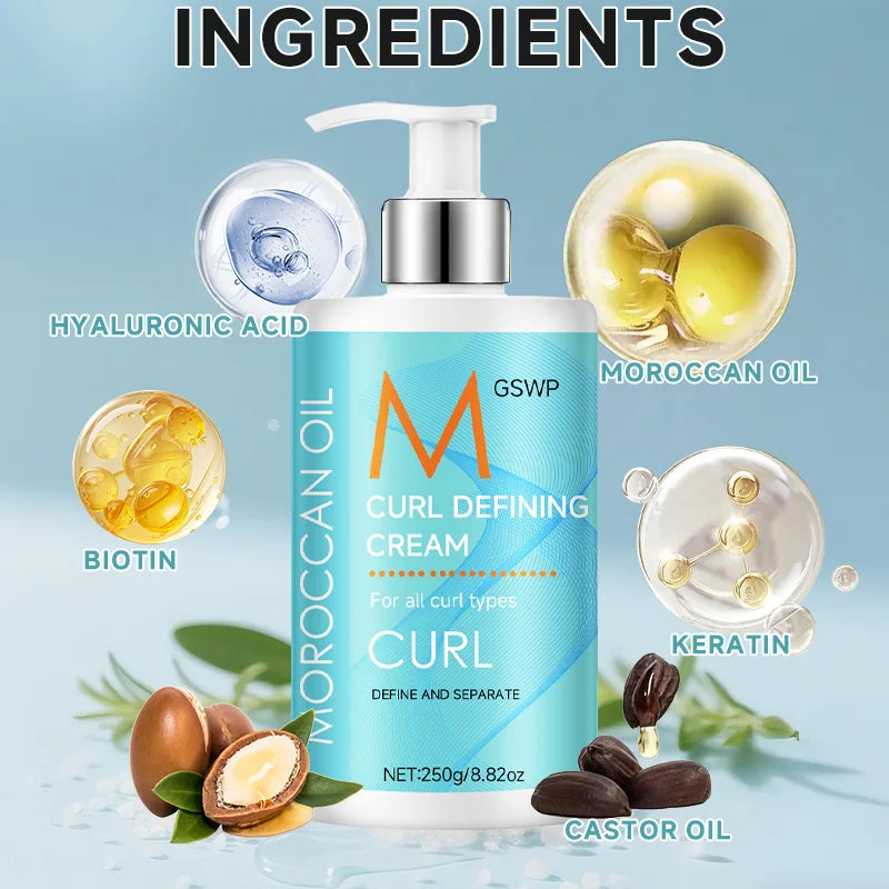 GSWP Curl Defining Cream: moisturizes and nourishes hair, provides gentle hold, and is suitable for all hair types. 250g
