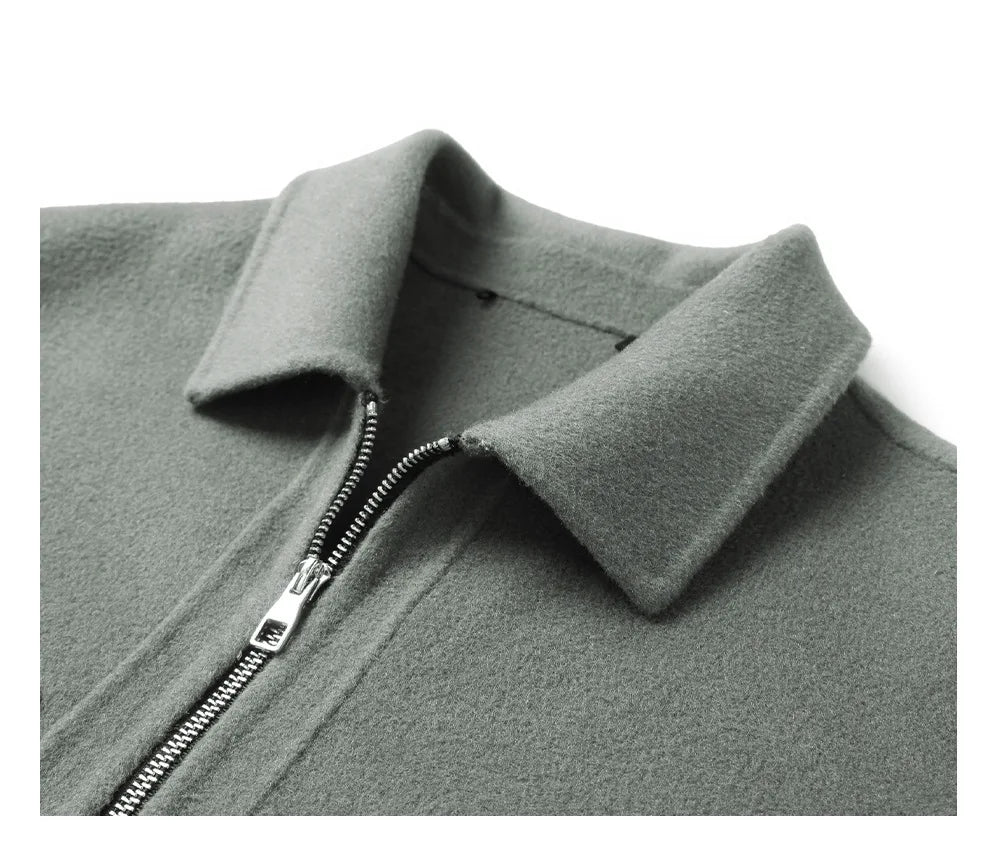 DAVIDSHAO Top Quality EU US Size Luxury Casual Wear Men Wool Coat Jacket Autumn Winter New Style Turn-Down Collar Vintage Coat
