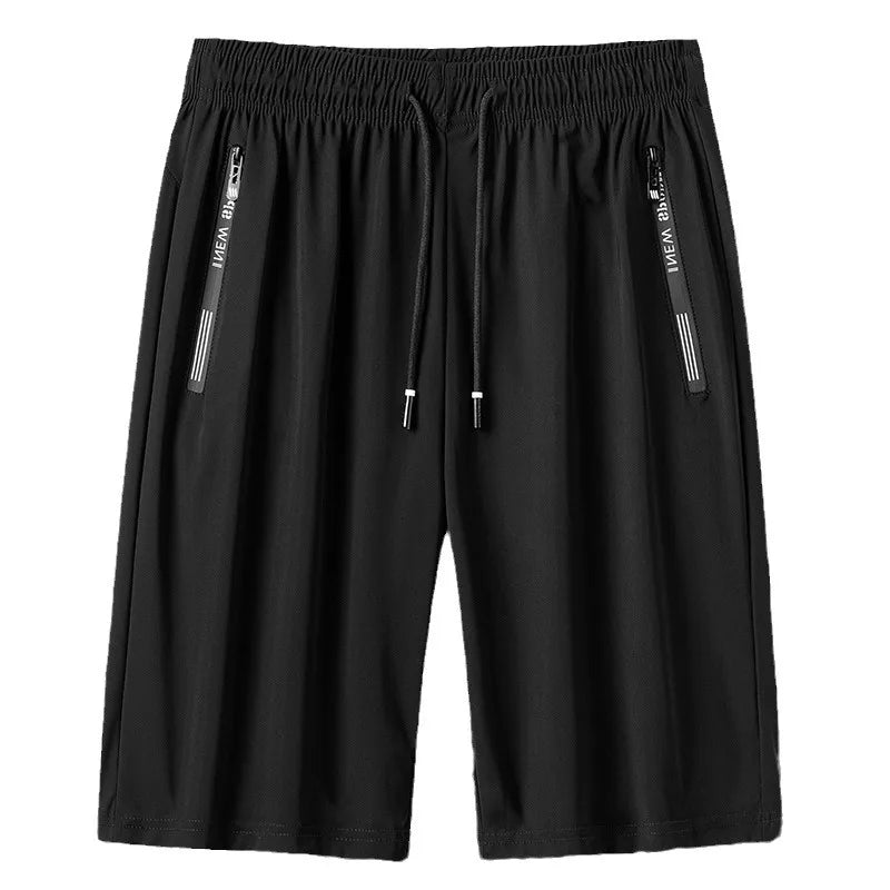 Quick Dry Shorts Men Summer Thin Short Pants Running Sports Bottom Gym Fitness Beach Zipper Pocket Loose Short Sweatpants Men