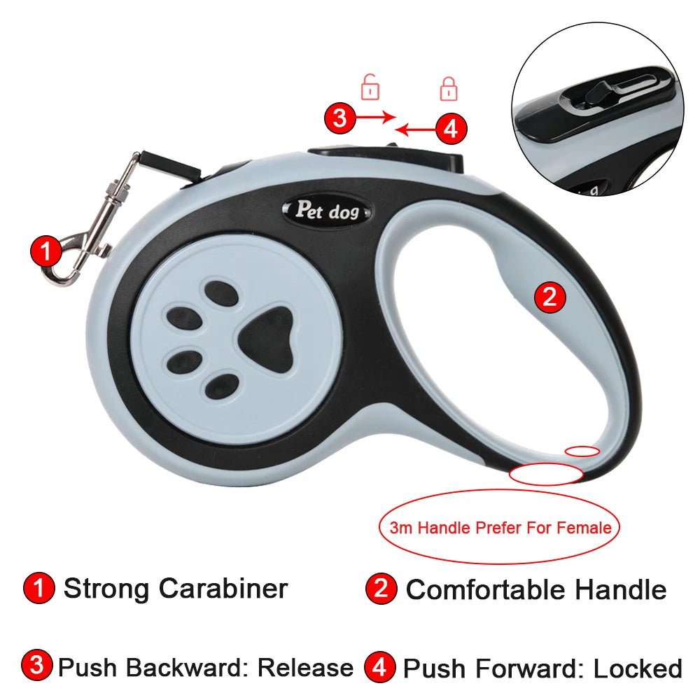 3m 5m Retractable Dog Leash For Small Big Dogs Cat Strong Nylon Extendable Pet Leash Adjustable Puppy Roulette Outdoor Supplies