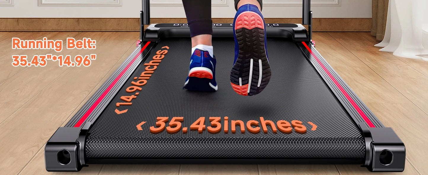 Incline Walking Pad Treadmill for Home Small,2.5 HP Quiet Under Desk Treadmill with 300lbs Capacity,