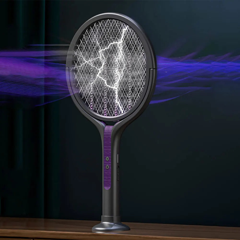 Rotating Head Mosquito Swatter Rechargeable Fly Zapper 2 in 1 Fly Killer and Mosquito Trap Lamp for Home Indoor Outdoor