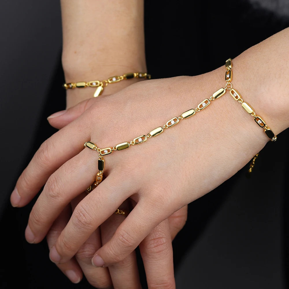 New Iced Out Oval CZ Choker Bracelet Silver Color Bling Lariat Long Bar Round Stone Long Tassel Bangle Women Jewelry
