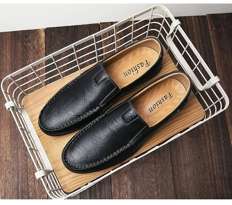 Men Dress Shoes Natural Leather Men's Brand Shoes Sale Formal Shoe Men's Cowhide Italian Genuine Leather Loafers Footwear Casual