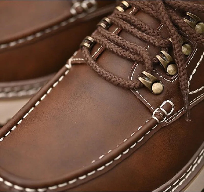 Men's Work Shoes Luxury Brand Leather Outdoor Casual Shoes for Men Dress Shoes High Quality Comfy Thick Bottom Shoes D2A54