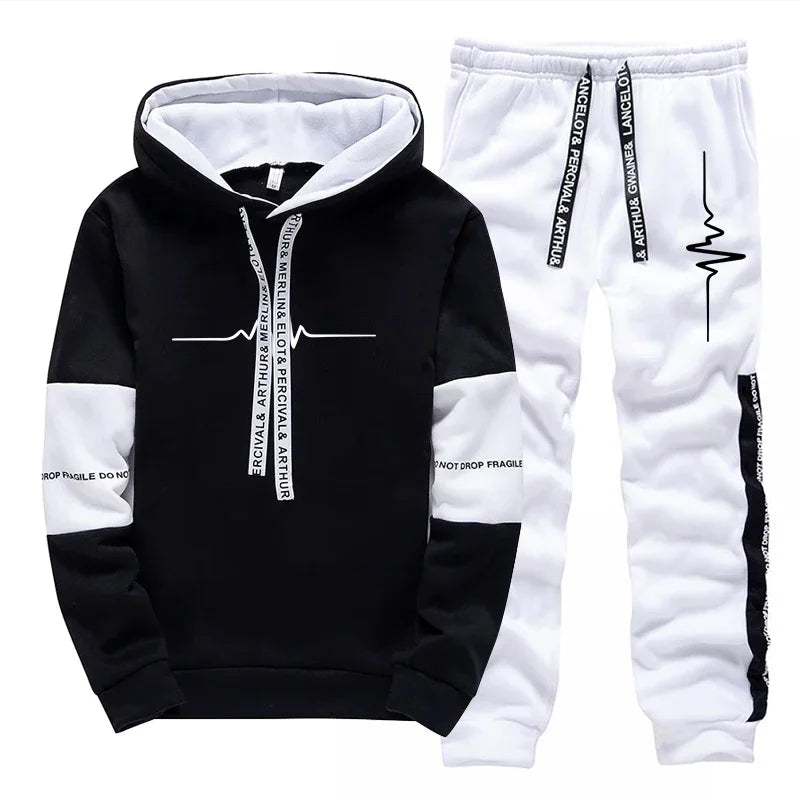 Hooded Casual Men's Tracksuit 2026 Spring Hot Sales Outdoor Daily Sports Single Sweatshirts And Sweatpants Comfort Print Quality