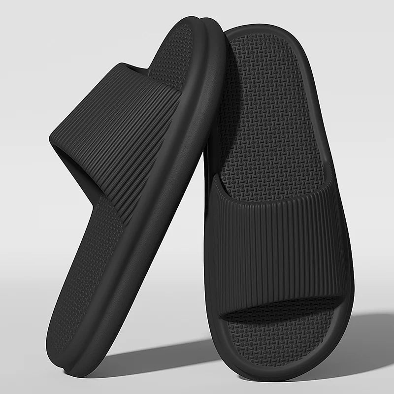 Plus Size 48-49 Summer Men Slippers Solid Color Flat Sole Home Slippers For Women Man Coupple Bath Beach Slides Shoes
