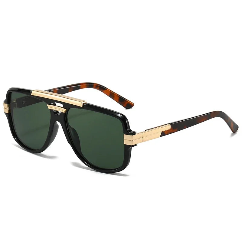 SO&EI Retro Square Double Bridges Men Sunglasses Fashion Brand Designer Shades UV400 Women Gradient Sun Glasses