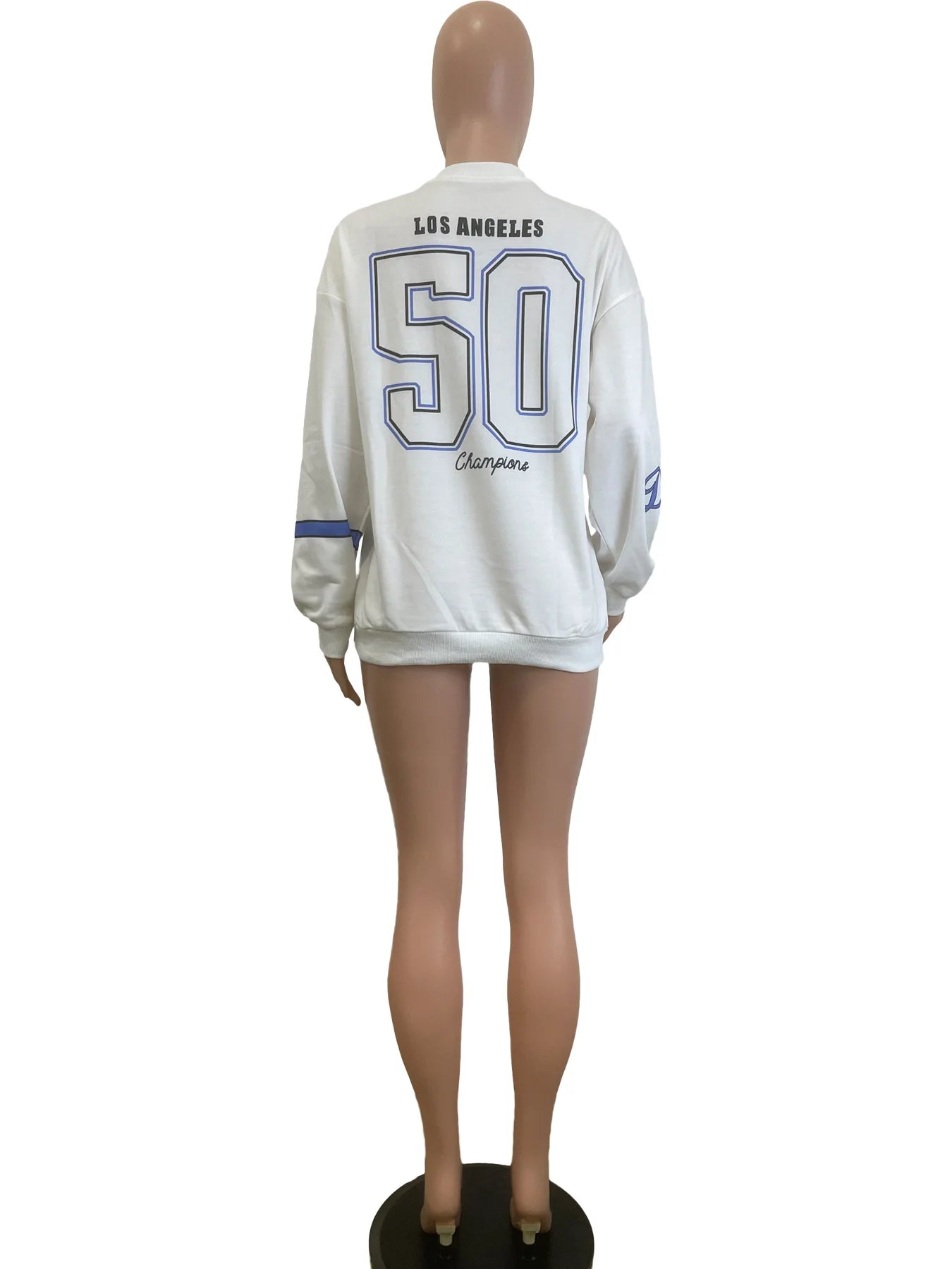 Weird Puss Contrast Letter Print Pullover Women Casual O-Neck Long Sleeve Trend Streetwear Autumn Sporty Simple Activity Tops