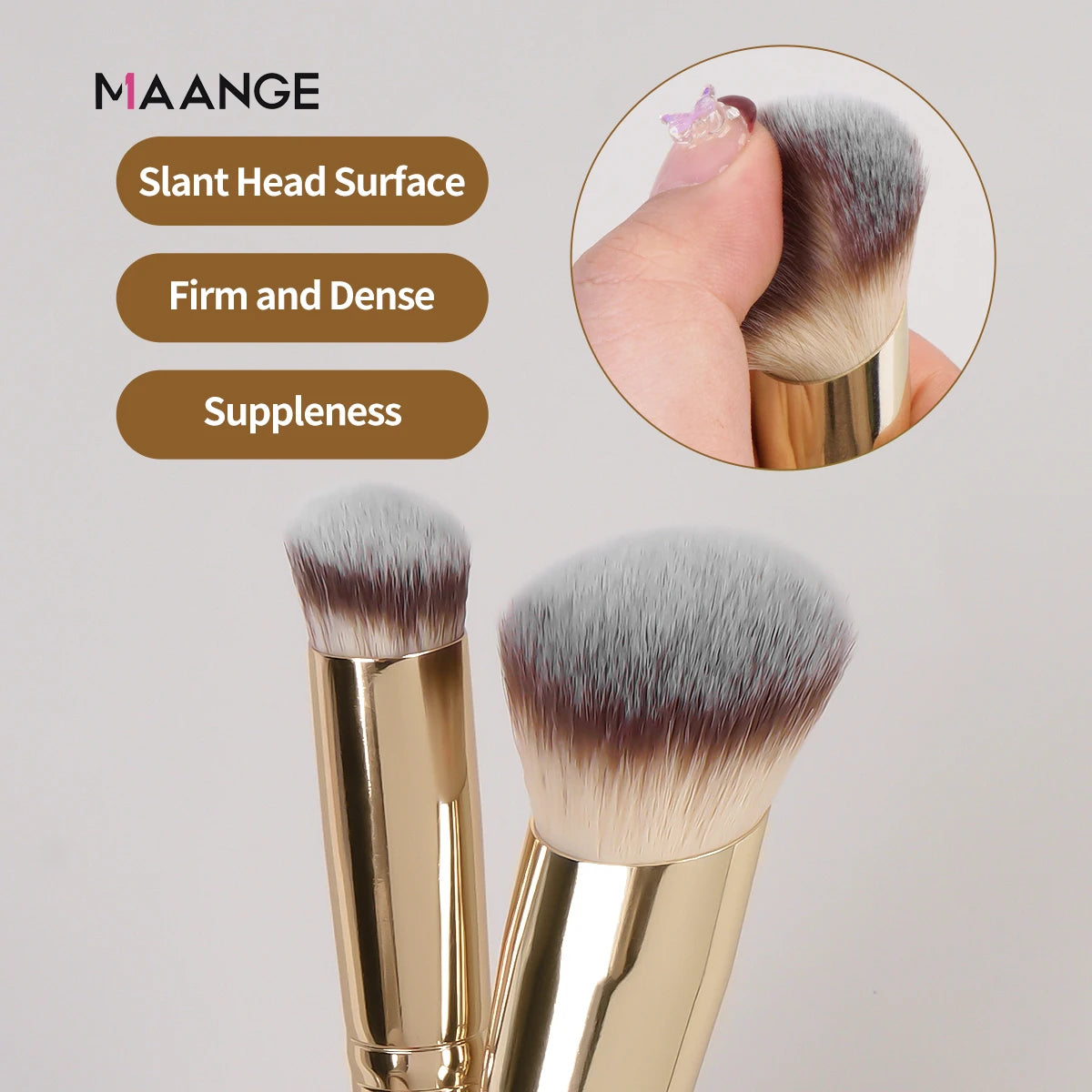 MAANGE 5 Pcs Makeup Brushes Powder Blusher Brush Foundation Makeup Brush Contour Brush Portable For Travel Valentine's Day Gift
