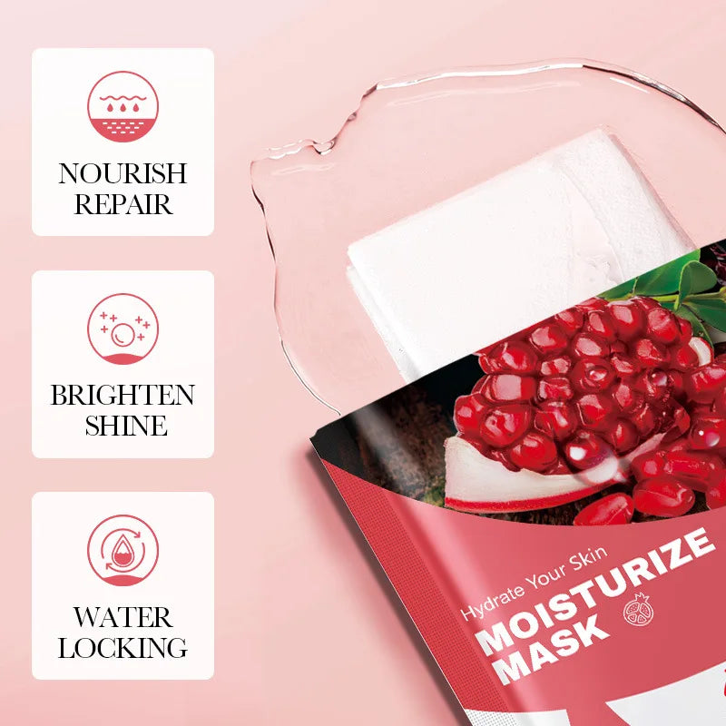 10pcs Fruits Facial Masks For Face Skincare Moisturizing Brightening Hydrating Firming Face Mask Beauty Face Skin Care Products