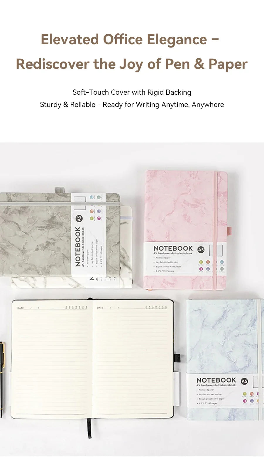 Hard Cover Sketchbook Strap Notebook A5 Lined Stationery Notebooks and Journals Diary Writing Pads Office School Supplies