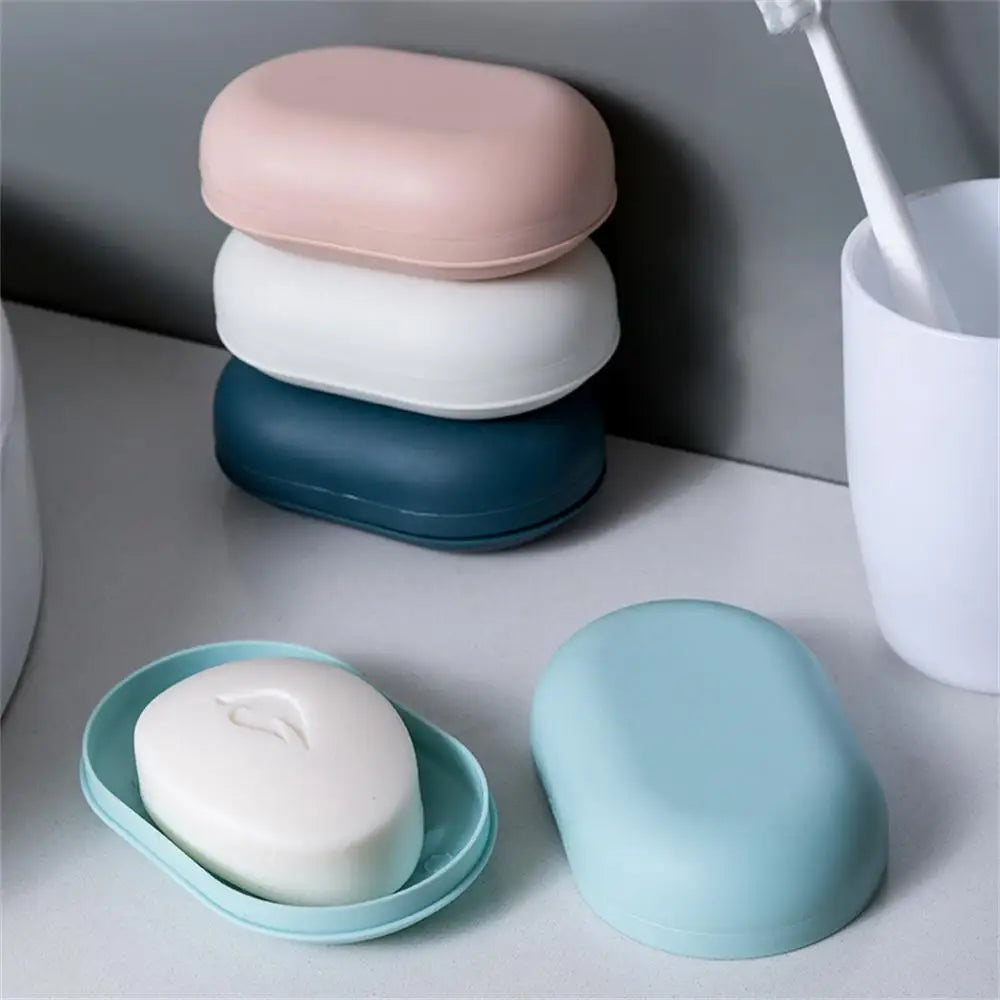 Portable Soap Box Leak Proof Soap Case Dishes Soap Box Drain Soap Holder Easy To Carry Bathroom Storage Sealed Box