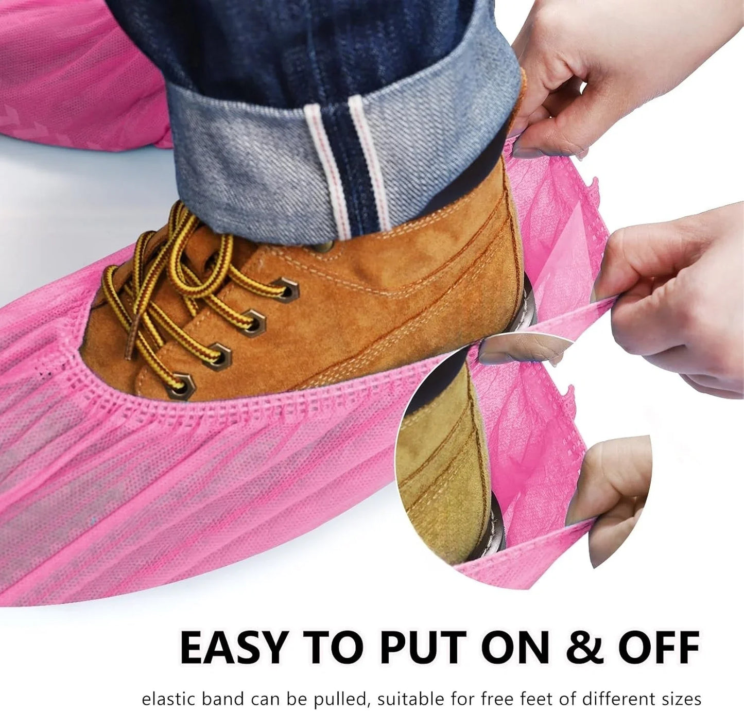 Shoe Covers Disposable Non-Slip Non-Woven Fabric Boot Covers for Indoors Breathable Slip Resistant Durable Boot&Shoes Cover