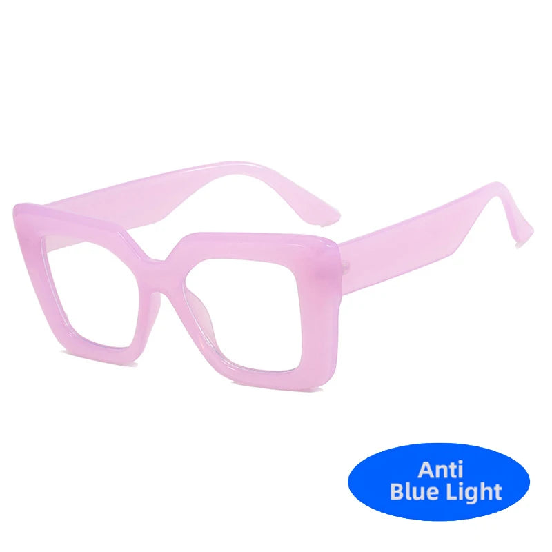 Retro Luxury Oversized Square Anti-Blue Light Glasses Women Men Optical Eyeglasses Trendy Computer Classic Glasses Ladies Lentes
