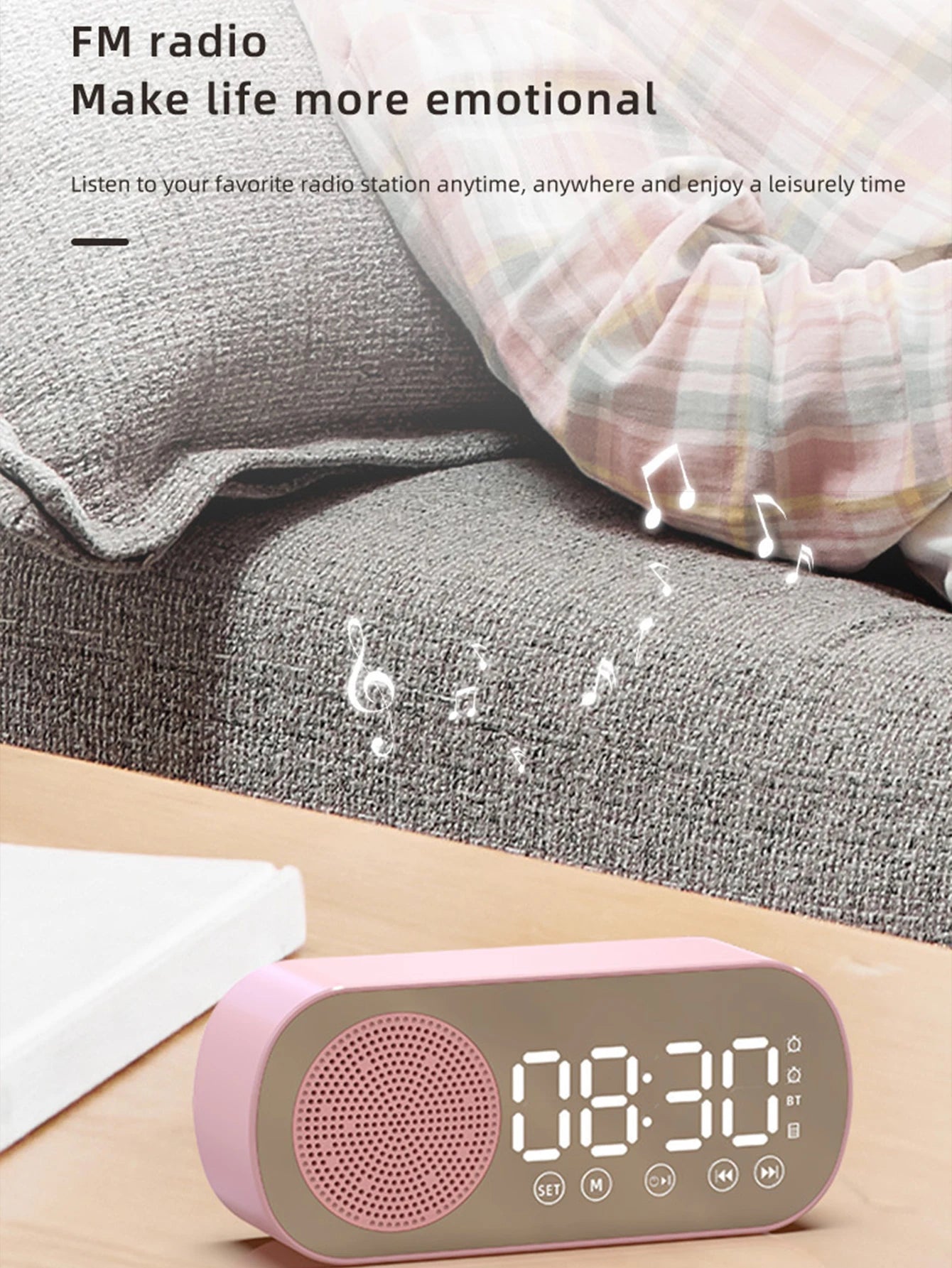 Wireless Bluetooth Speaker, Multi-functional Loud Subwoofer Clock, Mini AI Smart Alarm Clock Speaker