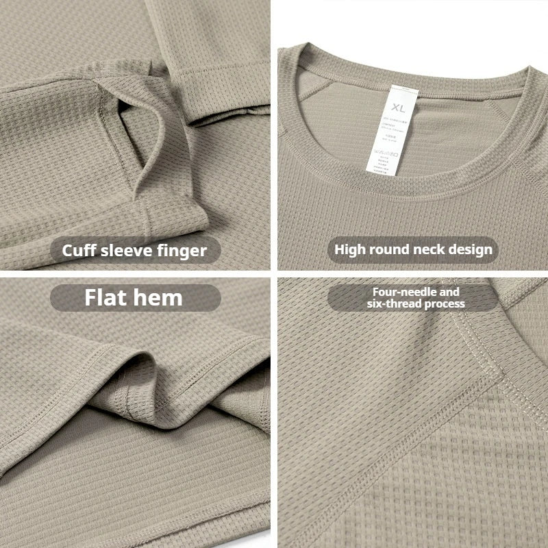 Men's Quick-Dry Breathable Long Sleeve T-Shirt Spring Autumn Thin Workout Top Outdoor Fitness Running Training Thumbhole Cuffs