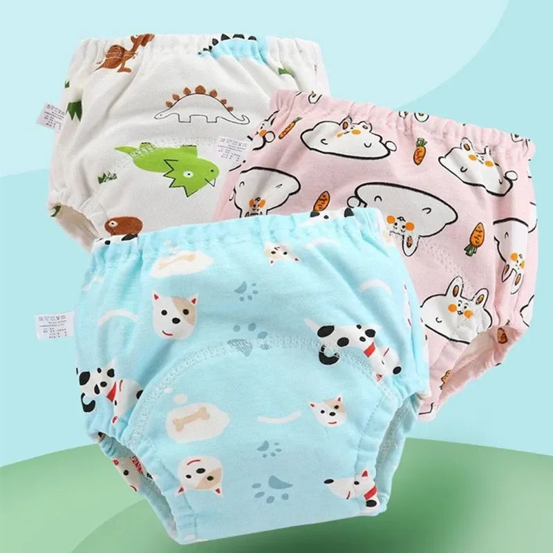 5PC Waterproof Reusable Cotton Baby Training Pants Infant Shorts Underwear Cloth Baby Diaper Nappies Panties Nappy Changing